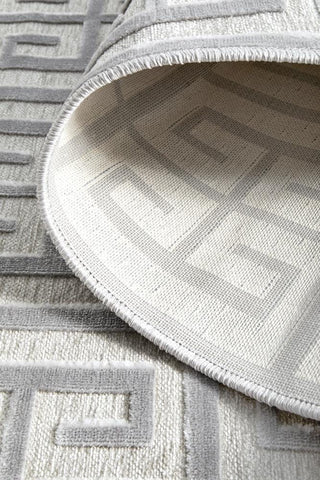 RUG CULTURE RUGS Brenda Silver Geometric Runner