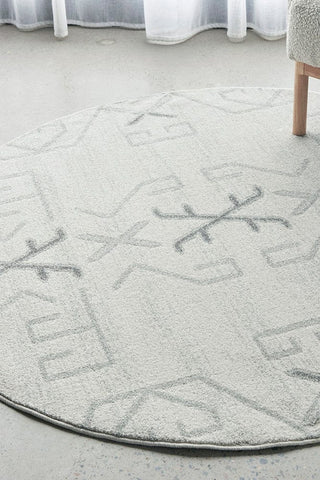 RUG CULTURE RUGS Cala Grey Geometric Round Rug