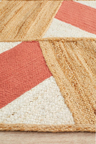 Calypso Coral & Natural Jute Rug by Rug Culture - Durable and handcrafted for lasting quality