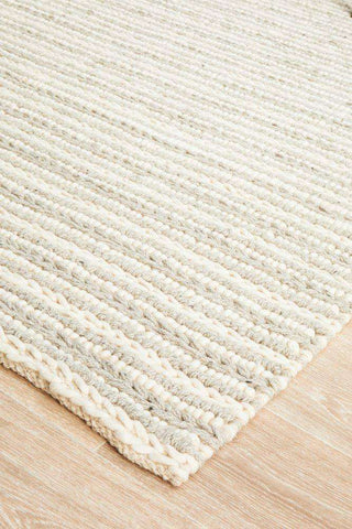 Rug Culture RUGS Catia Grey & Ivory Braided Wool Rug