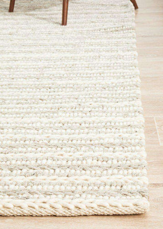 Rug Culture RUGS Catia Grey & Ivory Braided Wool Rug