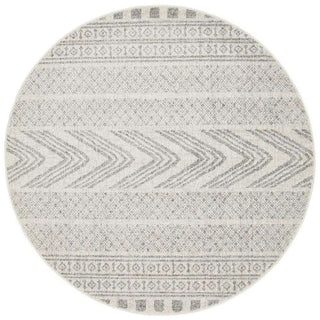 Rug Culture RUGS Caudelie Grey & White Modern Round Rug