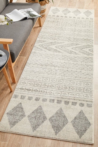 Rug Culture RUGS Caudelie Grey & White Runner Rug