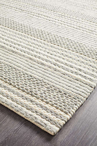 Rug Culture RUGS Celena Grey Stripe Braided Wool Rug