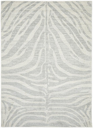 Chrome Savannah Silver Rug by Rug Culture with modern animal print design