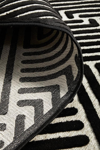 RUG CULTURE RUGS Cindy Black & Gold Geometric Rug