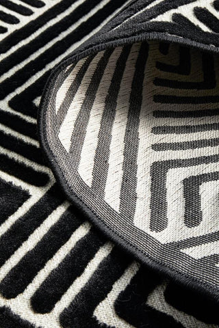 RUG CULTURE RUGS Cindy Black & Gold Geometric Runner