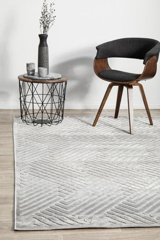 RUG CULTURE RUGS Cindy Silver Geometric Rug