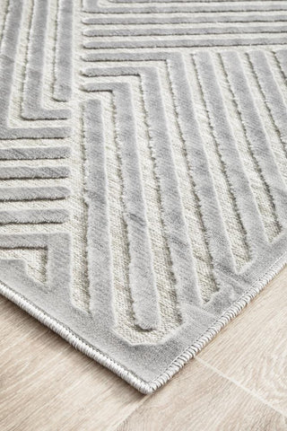 RUG CULTURE RUGS Cindy Silver Geometric Runner