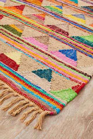 Rug Culture RUGS Cirque Multi Coloured Bunting Jute Rug