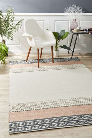 Rug Culture RUGS Elche Peach Textured Wool Rug