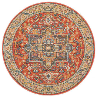 Rug Culture RUGS Elmas Terracotta Tribal Round Rug