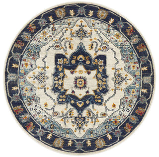 Rug Culture RUGS Erdek Blue Medallion Round Rug