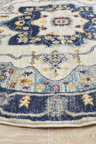 Rug Culture RUGS Erdek Blue Medallion Round Rug