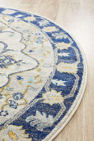 Rug Culture RUGS Erdek Navy Medallion Round Rug