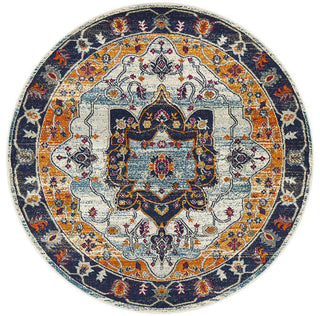 Rug Culture RUGS Erdek Rust Traditional Medallion Round Rug