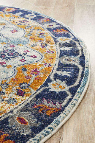 Rug Culture RUGS Erdek Rust Traditional Medallion Round Rug