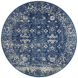 Rug Culture RUGS Estella Navy Transitional Round Rug