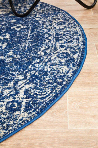 Rug Culture RUGS Estella Navy Transitional Round Rug