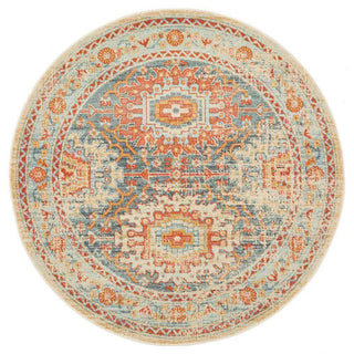 Rug Culture RUGS Faris Blue Tribal Round Rug