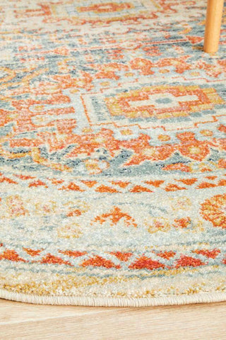 Rug Culture RUGS Faris Blue Tribal Round Rug