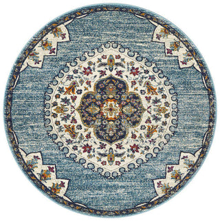 Rug Culture RUGS Farrar Blue Medallion Round Rug