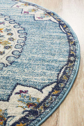 Rug Culture RUGS Farrar Blue Medallion Round Rug