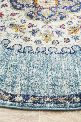 Rug Culture RUGS Farrar Blue Medallion Round Rug