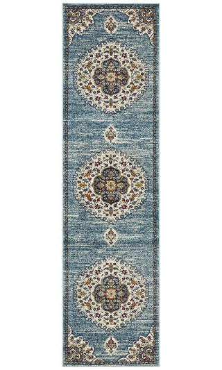 Rug Culture RUGS Farrar Blue Medallion Runner