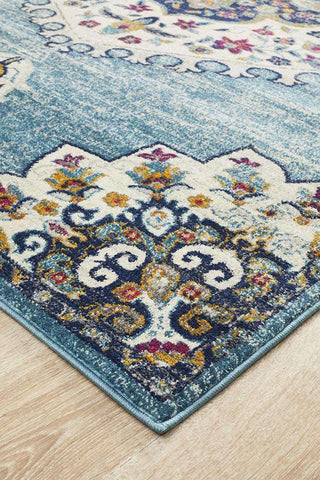 Rug Culture RUGS Farrar Blue Medallion Runner