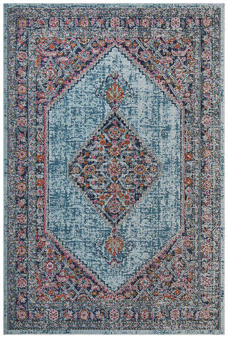 Rug Culture RUGS Fethiye Blue Distressed Diamond Rug