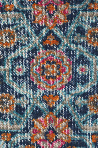 Rug Culture RUGS Fethiye Blue Distressed Diamond Runner