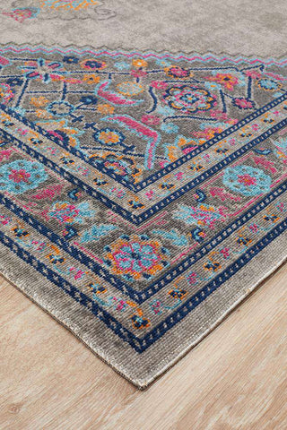 Rug Culture RUGS Fethiye Grey Distressed Diamond Rug