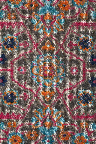 Rug Culture RUGS Fethiye Grey Distressed Diamond Rug