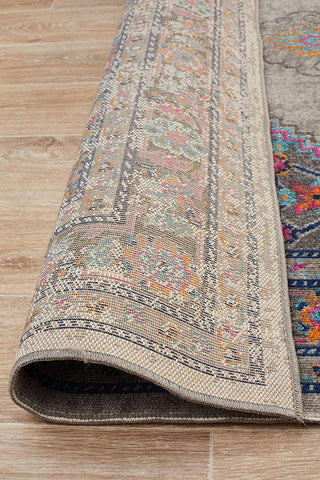 Rug Culture RUGS Fethiye Grey Distressed Diamond Rug