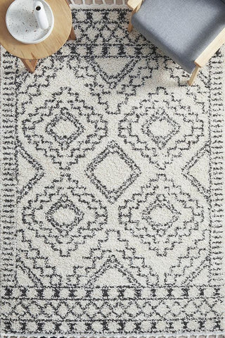 RUG CULTURE RUGS Fez Natural & Charcoal Moroccan Shag Rug