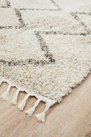 Rug Culture RUGS Fleur Natural Fringed Runner