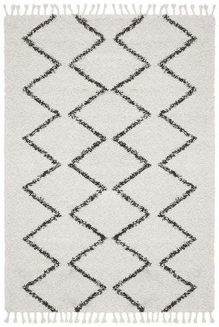 Rug Culture RUGS Fleur White Fringed Rug