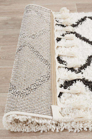 Rug Culture RUGS Fleur White Fringed Runner