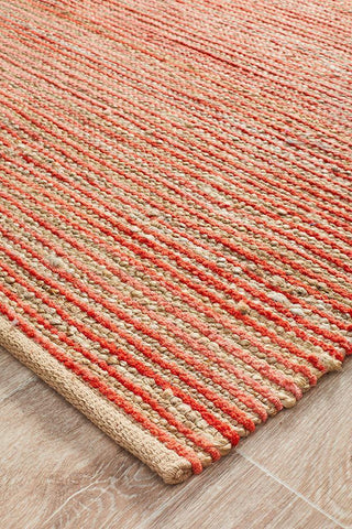 Rug Culture RUGS Flora Coral Jute Rug