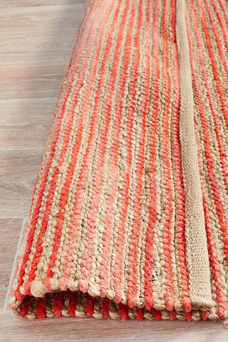 Rug Culture RUGS Flora Coral Jute Rug