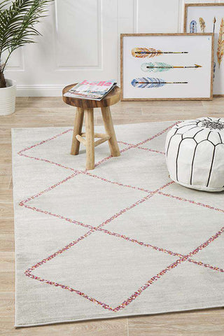 Rug Culture RUGS Florentin Grey & Pink Diamond Rug (Discontinued)