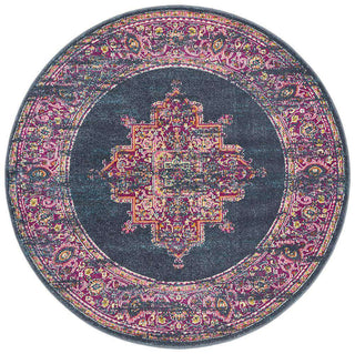 Rug Culture RUGS Goa Navy Traditional Round Rug