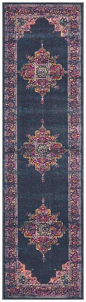 Rug Culture RUGS Goa Navy Traditional Runner Rug