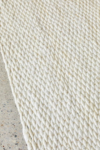 RUG CULTURE RUGS Hive White Jute Rug