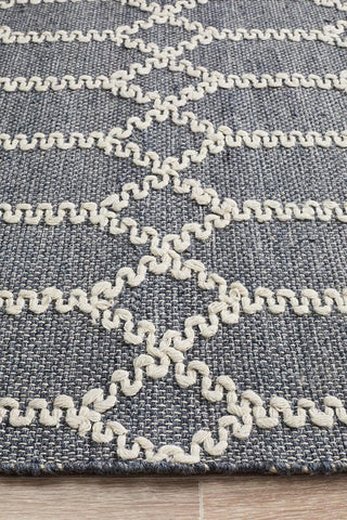 Rug Culture RUGS Hudson Blue Tribal Trellis Rug