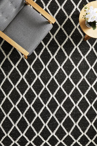 RUG CULTURE RUGS Huxley Black Wool Blend Rug