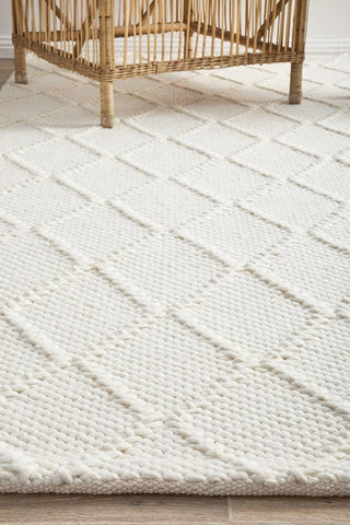 RUG CULTURE RUGS Huxley White Wool Blend Rug