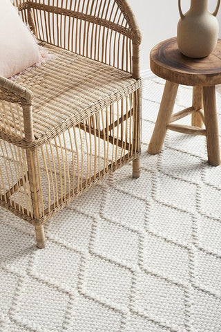 RUG CULTURE RUGS Huxley White Wool Blend Rug