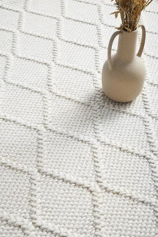 RUG CULTURE RUGS Huxley White Wool Blend Rug